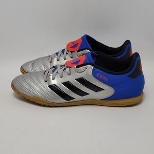 Adidas Copa Tango Turf Shoes Men's Soccer Football Sneakers Metallic Silver Blue